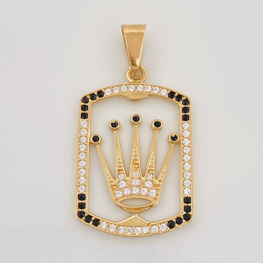 Dije Medalla Corona 3.95g / 1 1/2 in Oro Amarillo 18K