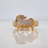 Unicorn Ring 3.05g / Size 7 Two-Tone Yellow White Gold 18K