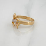 Unicorn Ring 3.05g / Size 7 Two-Tone Yellow White Gold 18K