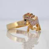 Unicorn Ring 3.05g / Size 7 Two-Tone Yellow White Gold 18K
