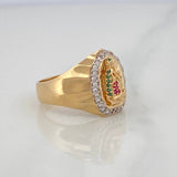 Anillo Virgen Guadalupe 5.1g / T6 3/4 Dos Oros Amarillo Blanco 18K