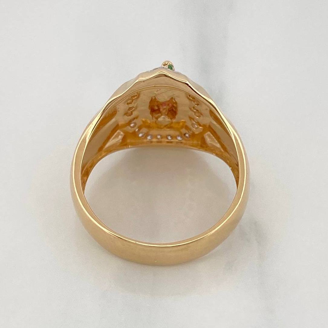 Anillo Virgen Guadalupe 4.85g / T6 1/4 Dos Oros Amarillo Blanco 18K