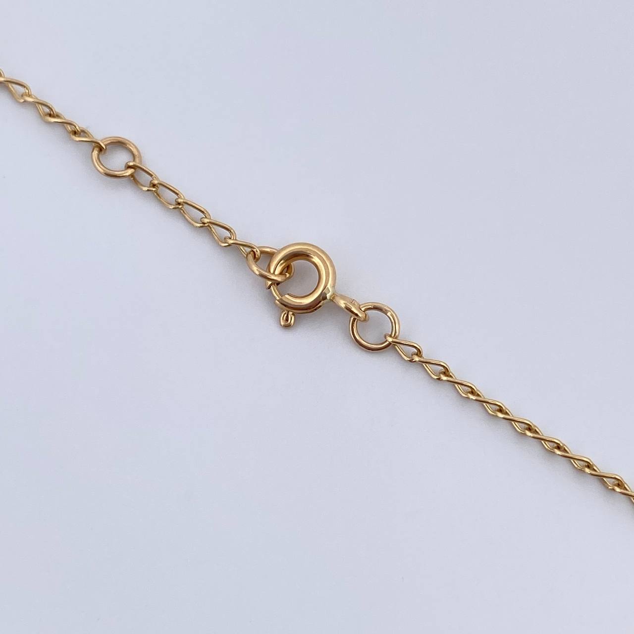 Tobillera Espiga Trebol  5.1gr / 22.6cm-24cm / 1.3mm Onix Negra Oro Amarillo 18K $