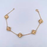 Pulso Aro Seguido Trebol 7gr / 19cm / 1.2mm Diamantado Oro Amarillo 18K $