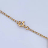 Pulso Espiga Trebol 6.45gr / 19cm / 1.6mm Nacar Blanco Oro Amarillo 18K $