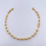 Pulso Tipo Militar 3.15gr / 19cm / 4mm Bolas Diamantadas Oro Amarillo 18K $