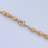 Pulso Tipo Militar 3.15gr / 19cm / 4mm Bolas Diamantadas Oro Amarillo 18K $