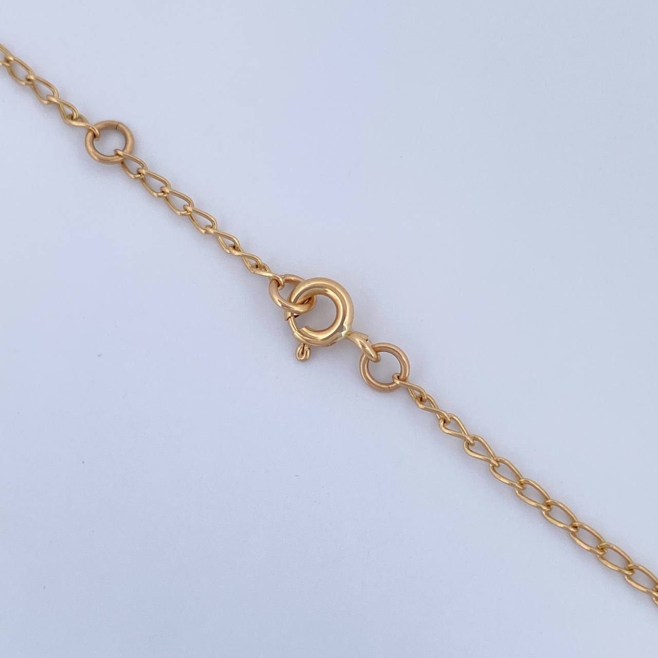Cadena Espiga Trebol 9.5gr / 46cm-47.8cm / 1.3mm Nacar Blanco Oro Amarillo 18K $