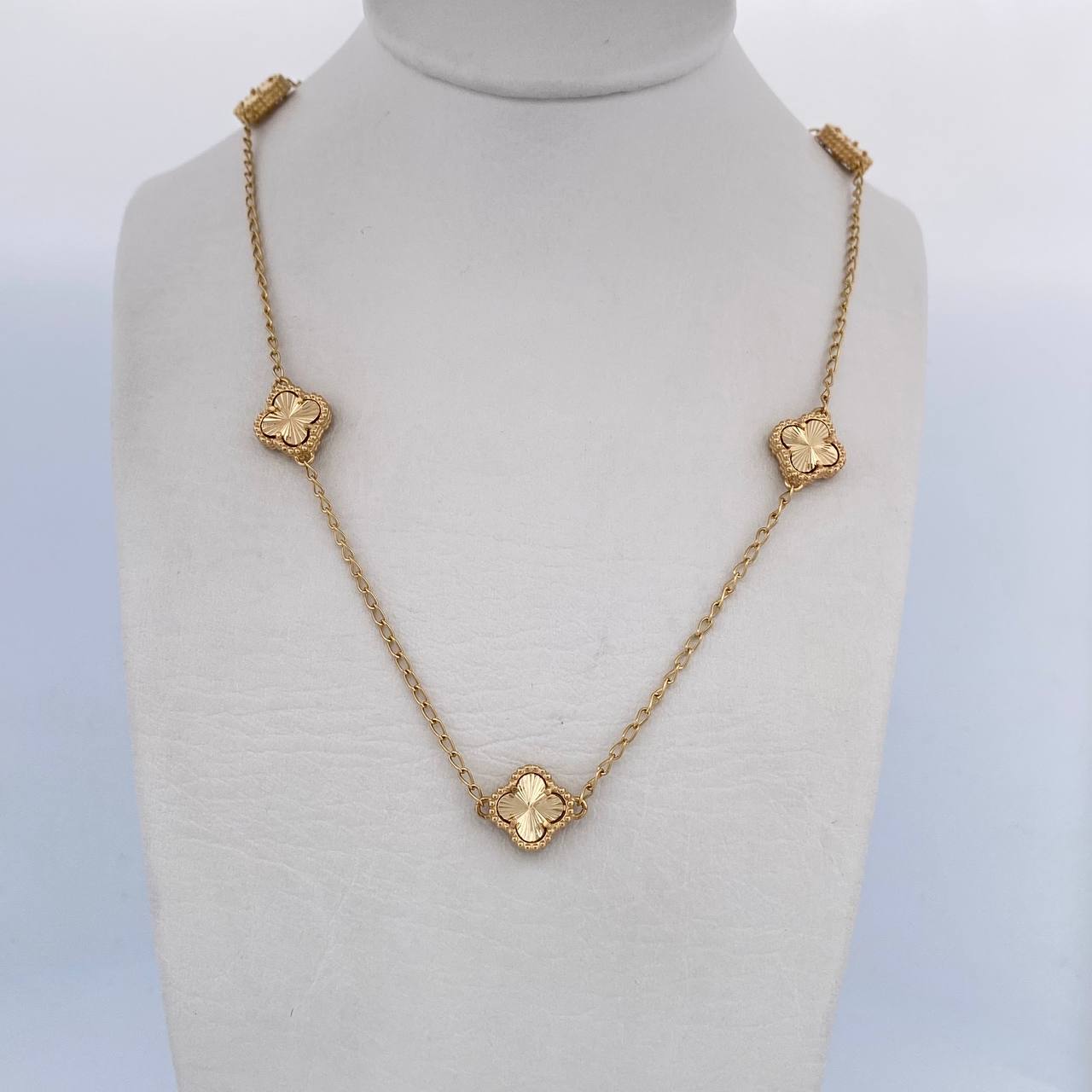 Spike Chain Clover 9.1gr / 48.6cm-51cm / 1.3mm Diamond Cut 18K Yellow Gold $