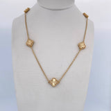 Spike Chain Clover 9.1gr / 48.6cm-51cm / 1.3mm Diamond Cut 18K Yellow Gold $