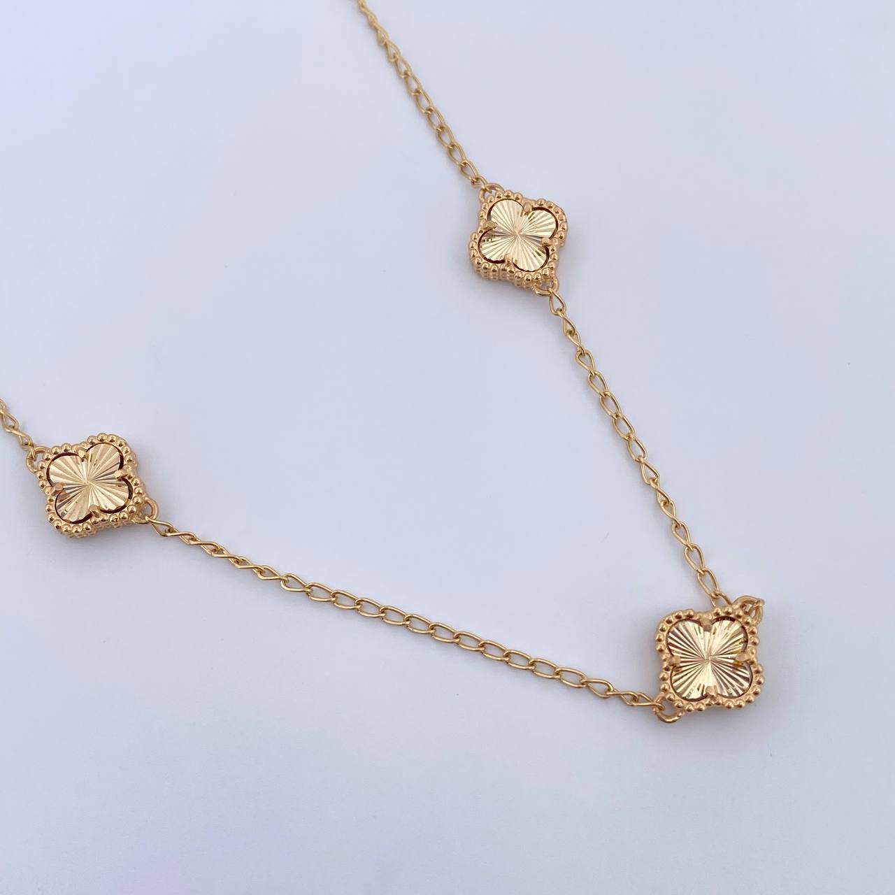 Spike Chain Clover 9.1gr / 48.6cm-51cm / 1.3mm Diamond Cut 18K Yellow Gold $