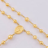 Rosary Rosary Miraculous Virgin Cross Christ Bead Plain 12.45g / 23 1/2 in / 5.6mm Yellow Gold 18K