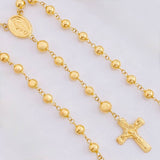 Rosary Rosary Miraculous Virgin Cross Christ Bead Plain 12.45g / 23 1/2 in / 5.6mm Yellow Gold 18K