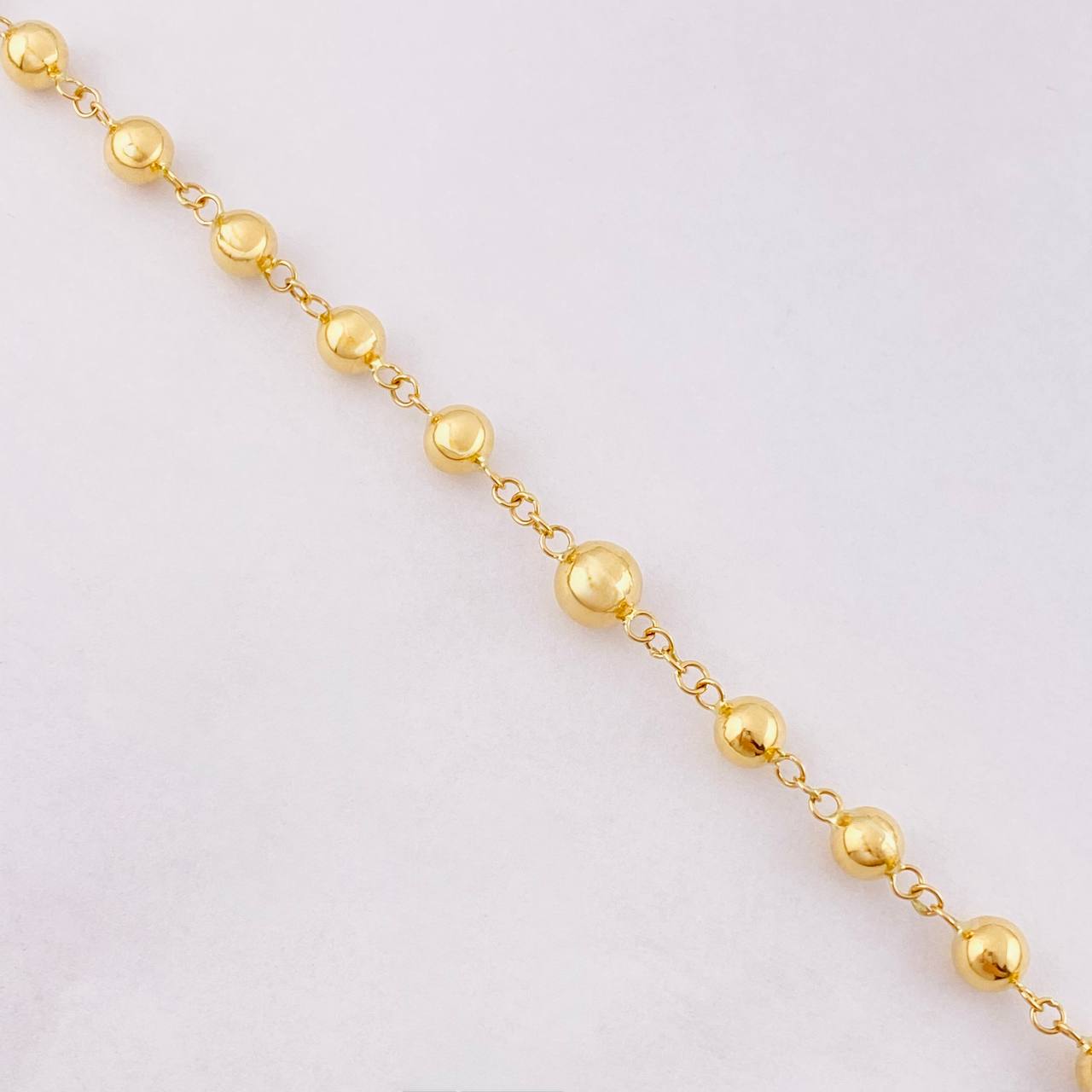 Rosary Rosary Miraculous Virgin Cross Christ Bead Plain 12.05g / 23 1/2 in / 5.6mm Yellow Gold 18K