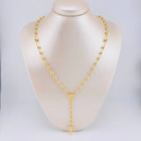 Rosary Rosary Miraculous Virgin Cross Christ Bead Plain 12.45g / 23 1/2 in / 5.6mm Yellow Gold 18K