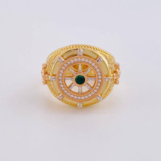 Anillo Timón Móvil 13.55g / T11 Tres Oros 18K
