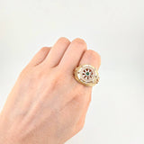 Anillo Timón Móvil 13.55g / T11 Tres Oros 18K