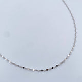 Cadena Flor Espejo 1.1gr / 50cm / 1.8mm Oro Blanco +3 18K &