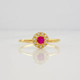 Anillo Halo Tupido 1.45g / T6 1/4 Oro Amarillo 18K