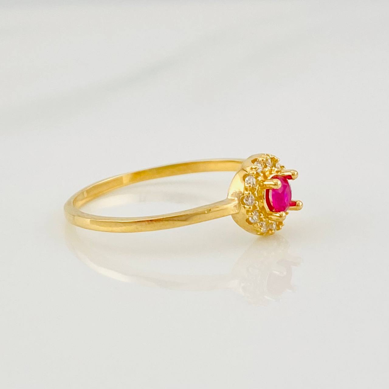 Anillo Halo Tupido 1.45g / T6 1/4 Oro Amarillo 18K