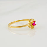 Anillo Halo Tupido 1.45g / T6 1/4 Oro Amarillo 18K