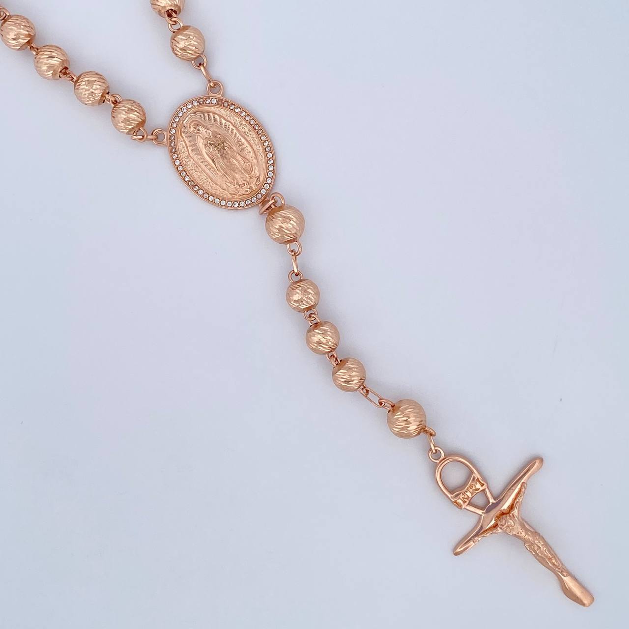Miraculous Virgin Rosary Inri 28.4gr / 12.4in / 18K Gold &
