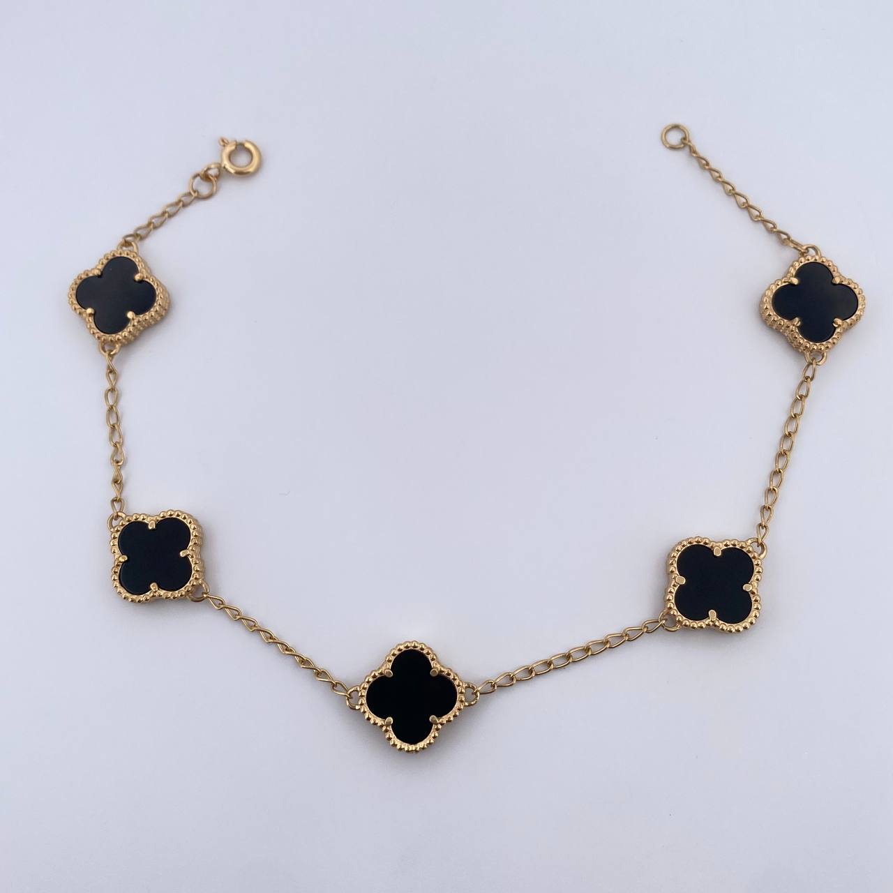 Bracelet Spike Clover 8.2gr / 20.5cm / 1.6mm Black Onyx Yellow Gold 18K $