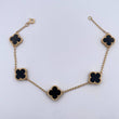 Bracelet Spike Clover 8.2gr / 20.5cm / 1.6mm Black Onyx Yellow Gold 18K $