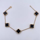 Bracelet Spike Clover 8.2gr / 20.5cm / 1.6mm Black Onyx Yellow Gold 18K $