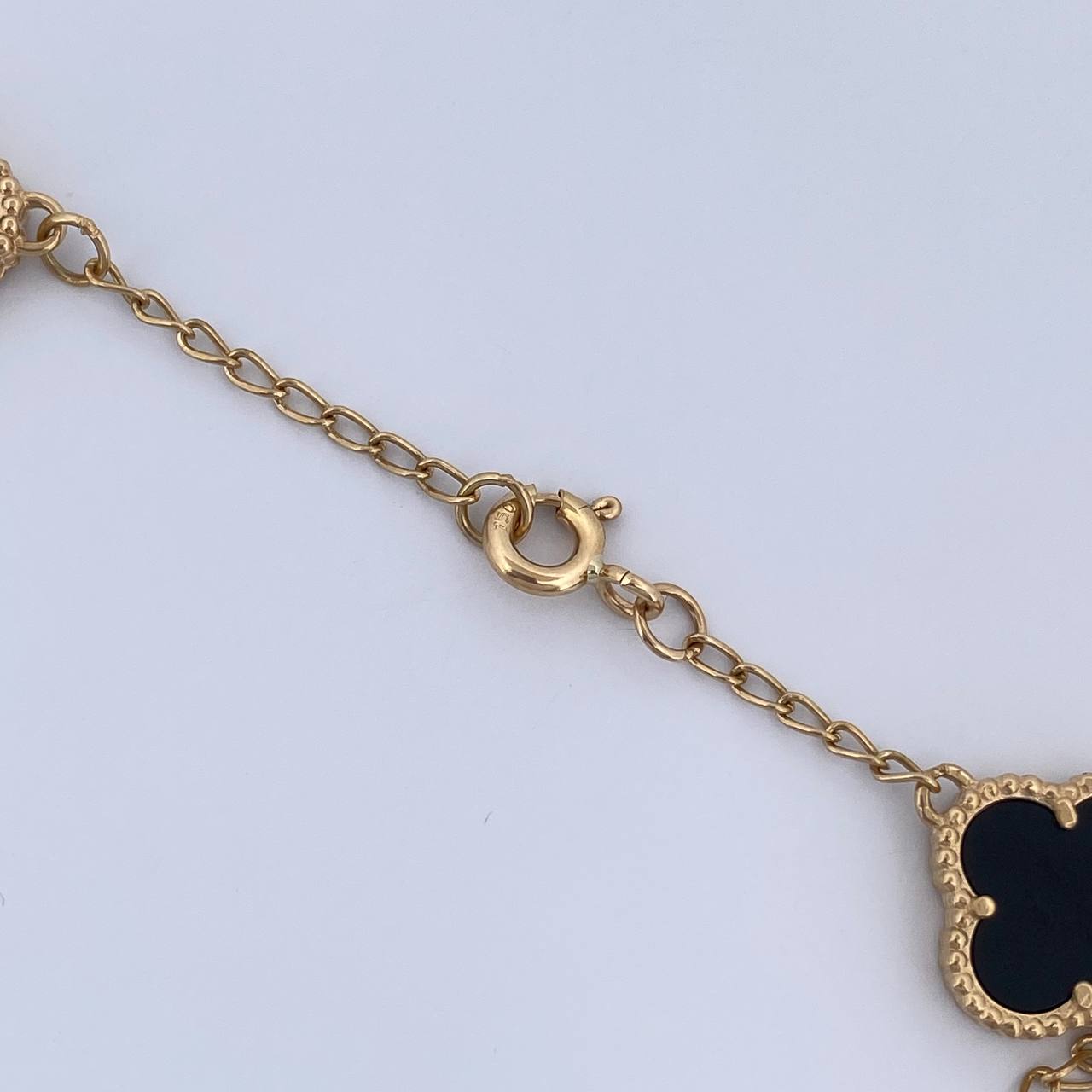Bracelet Spike Clover 8.2gr / 20.5cm / 1.6mm Black Onyx Yellow Gold 18K $
