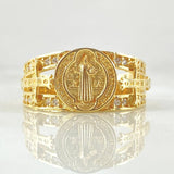 San Benito Ring Cold Crosses 5.8gr / Size 10 1/2 / 18K Gold ©