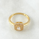 Square Halo Ring 2.6gr / Size 6 1/4 / 18K Gold ©