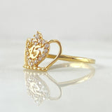Crown Heart Ring 15´S 1.35gr / T7 / Yellow Gold 18K