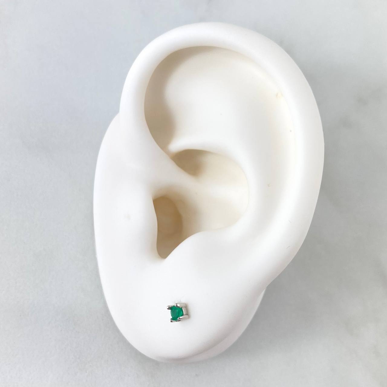 Stud Earrings Esmeraldas 11 pts 0.7gr / 2.3mm 18K White Gold (Jewel) *