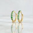Candongas Carril Filigrana Esmeraldas 32pts 1.6gr / 1/2 in / Oro Amarillo 18K *