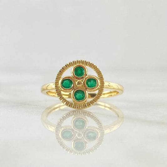 Clove Ring Areado 2.6gr / Size 7 1/2 / 13 pts Emeralds 18K Yellow Gold (Jewel) *