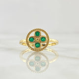 Clove Ring Areado 2.6gr / Size 7 1/2 / 13 pts Emeralds 18K Yellow Gold (Jewel) *