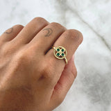 Clove Ring Areado 2.6gr / Size 7 1/2 / 13 pts Emeralds 18K Yellow Gold (Jewel) *
