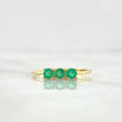 Horizontal Trio Ring 1.85gr / T6 1/2 / 36 pts Emeralds 18K Yellow Gold (Jewel) *