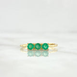 Horizontal Trio Ring 1.85gr / T6 1/2 / 36 pts Emeralds 18K Yellow Gold (Jewel) *