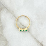 Horizontal Trio Ring 1.85gr / T6 1/2 / 36 pts Emeralds 18K Yellow Gold (Jewel) *