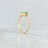 Horizontal Trio Ring 1.85gr / T6 1/2 / 36 pts Emeralds 18K Yellow Gold (Jewel) *