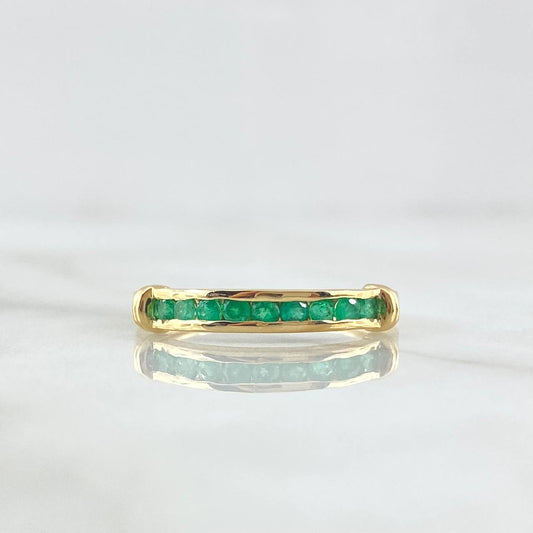 Frame Ring on Rail 1.95gr / T6 1/2 / 27 pts Emeralds 18K Yellow Gold (Jewel) *