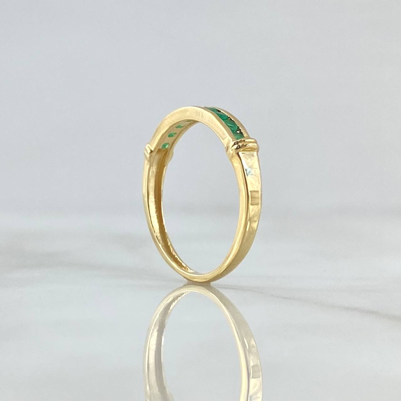Frame Ring on Rail 1.95gr / T6 1/2 / 27 pts Emeralds 18K Yellow Gold (Jewel) *