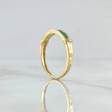 Frame Ring on Rail 1.95gr / T6 1/2 / 27 pts Emeralds 18K Yellow Gold (Jewel) *