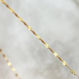 Cadena Flor Espejo Diamantada 0.85g / 16 in / 1.5mm Oro Amarillo 18K