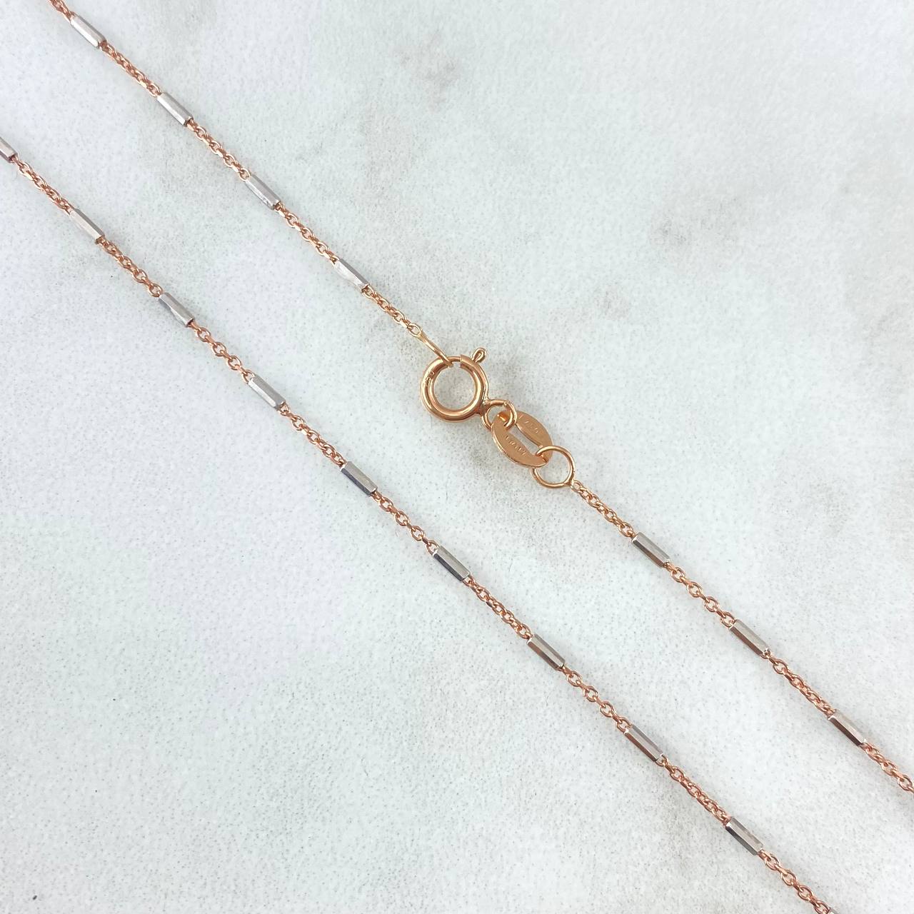 Classic Link Chain Special 2.2gr / 45cm / 1mm Two-tone White and Rose Gold +3 18K