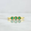 Ring Solitaire Triple Sphere 2.25gr / Size 7 1/2 / Emeralds 27pts 18K Yellow Gold (Jewel)