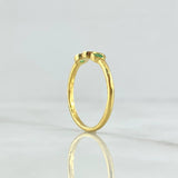 Ring Solitaire Triple Sphere 2.25gr / Size 7 1/2 / Emeralds 27pts 18K Yellow Gold (Jewel)