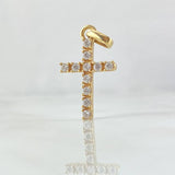 Pendant Cross Tupida 2.25gr / 3.5cm / White Zircons 18K Yellow Gold